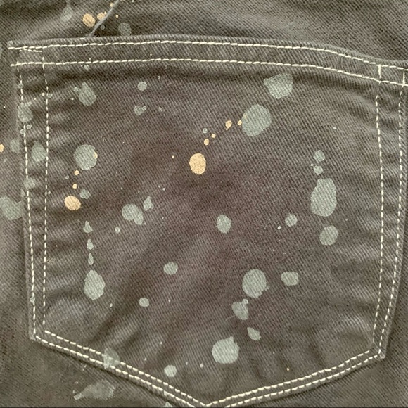 HP🎉 PAIGE Edgemont Grey Zip Paint Splatter Skinny Jeans Size 27 - Picture 8 of 15